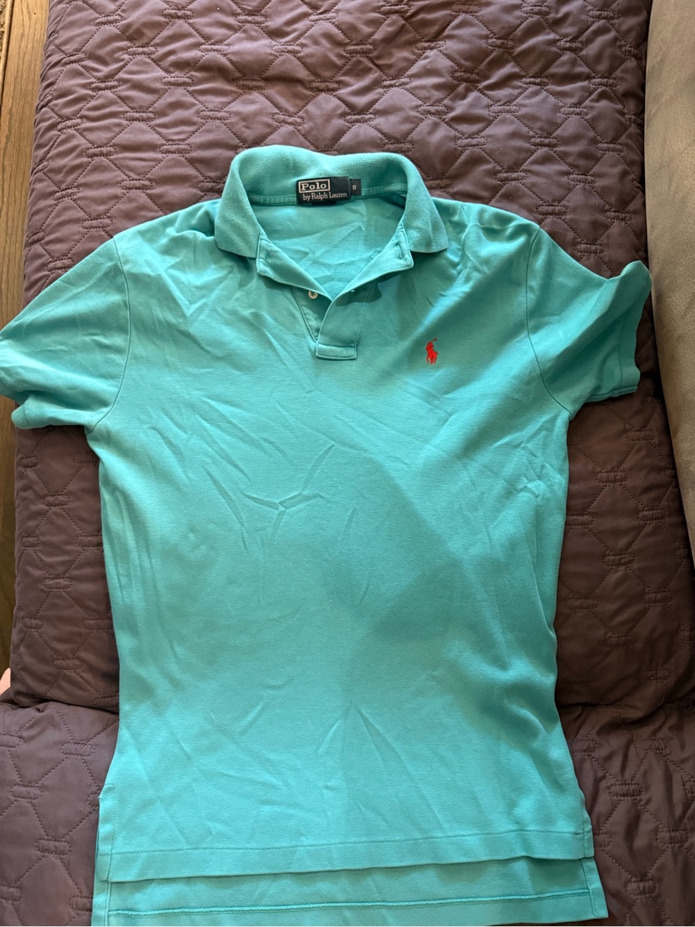 Polo by Ralph Lauren Men’s Teal Polo Shirt with Red Pony
